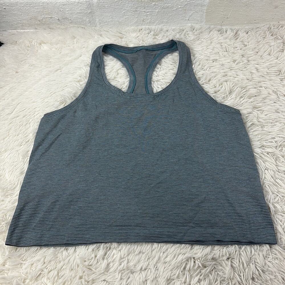 Lululemon Swiftly Tech Racerback 2.0 *Race Length Tetra Stripe Rhino Grey